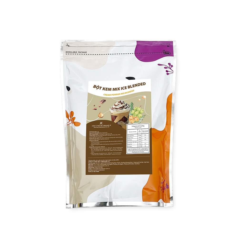 Bột Kem Mix Ice Blended – Cream Powder Mix Ice Blended Việt Tuấn 1kg