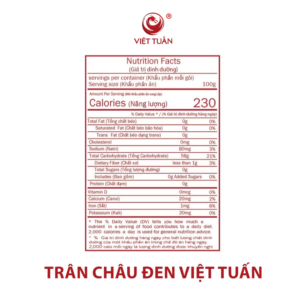 1 Trân Châu Đen bdd Trân châu đen - bảng dinh dưỡng