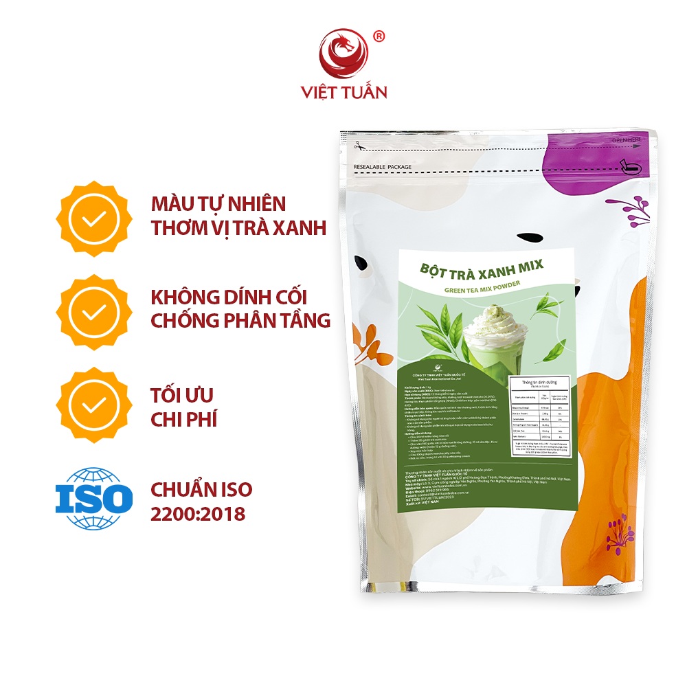 2 bìa web Bột Trà Xanh Mix – Green Tea Mix Powder Việt Tuấn 1kg