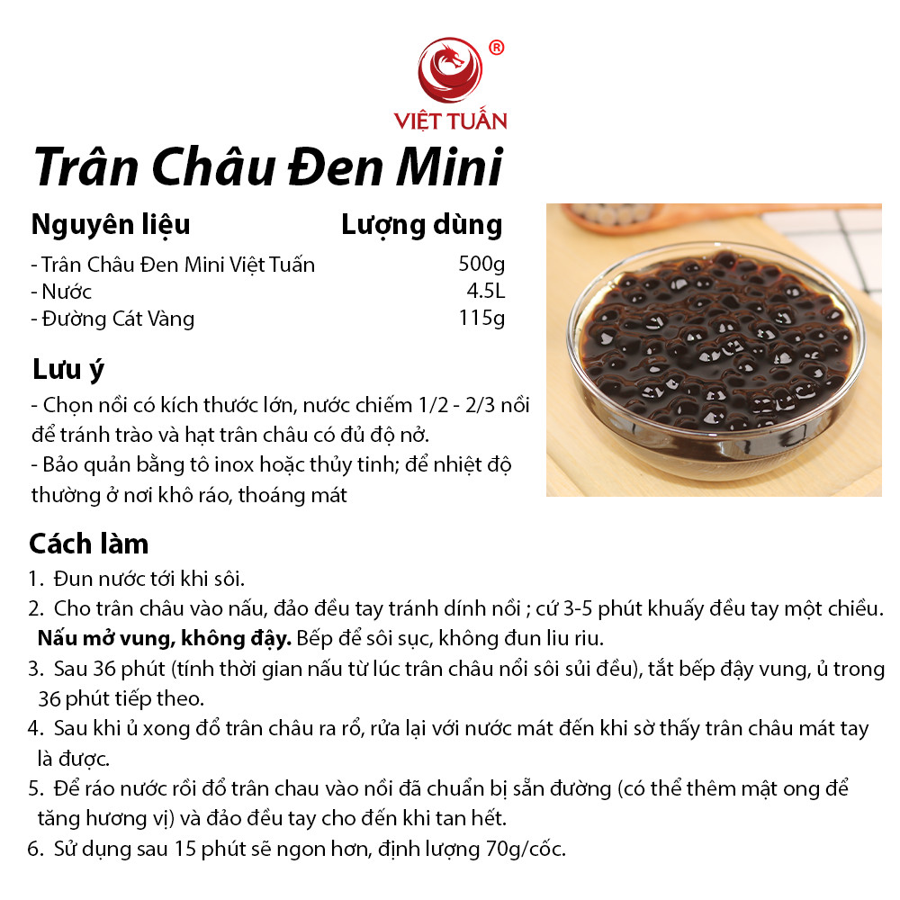 Cách nấu trân châu đen mini